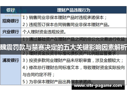 魏震罚款与禁赛决定的五大关键影响因素解析 魏震罚款与禁赛决定的五大关键影响因素解析